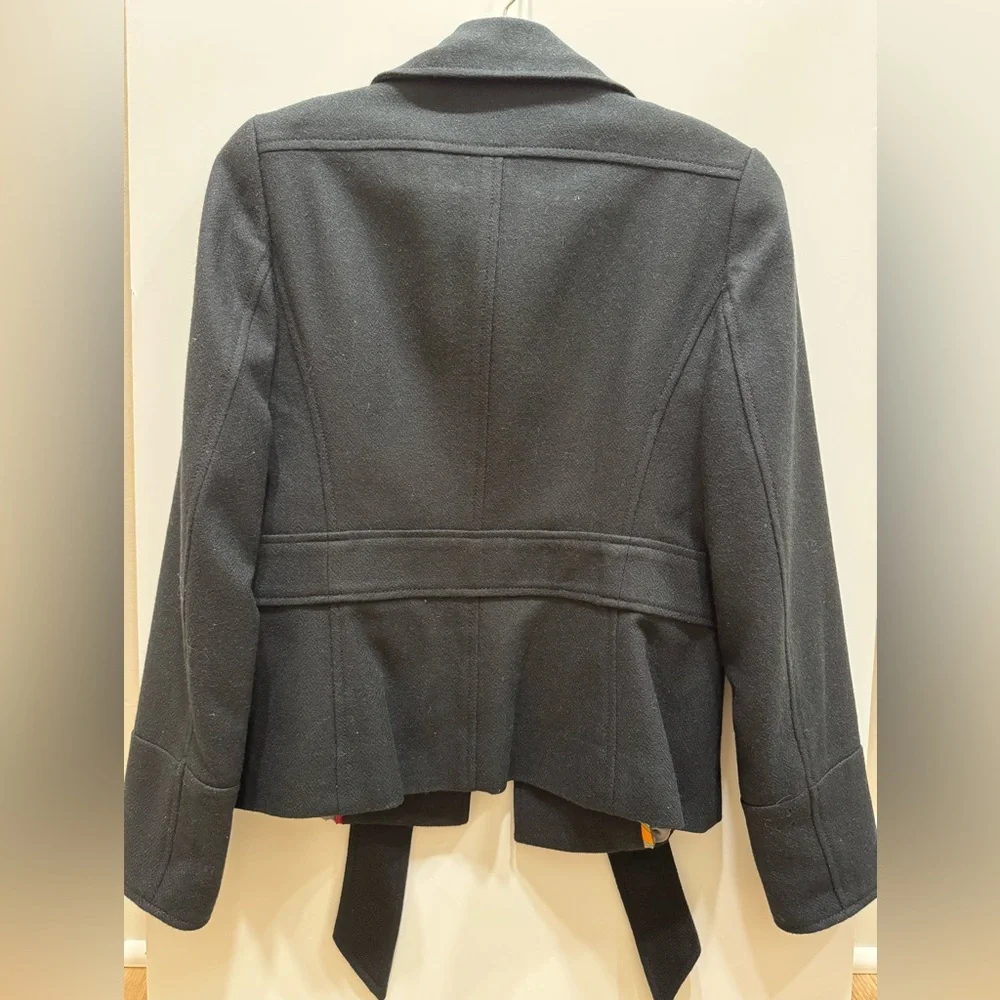 J. Crew Robert Noble Scottish Wool Belted Blazer Black Women’s Size 2 - Picture 8 of 12